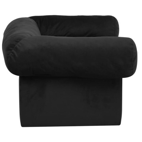  Sofa dla psa, z szufladą, czarna, 75x50x38 cm, pluszowa