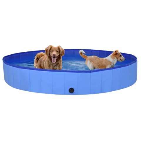  Składany basen dla psa, niebieski, 200x30 cm, PVC