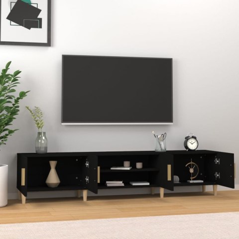 VidaXL Szafka pod TV, czarna, 180x31,5x40 cm, materiał drewnopochodny