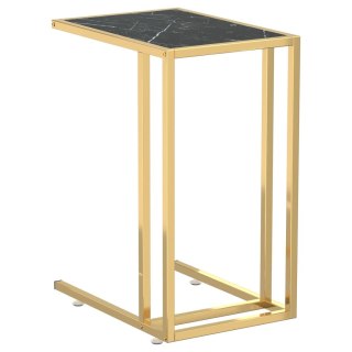 VidaXL Komputerowy stolik boczny, czarny marmur, 50x35x65 cm