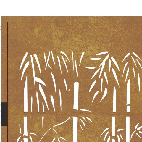  Furtka ogrodowa, 105x80 cm, stal kortenowska, motyw bambusa