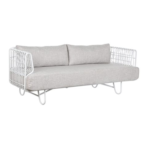 Sofa Home ESPRIT Biały Beżowy Metal 180 x 66 x 66 cm