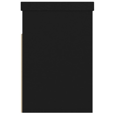  Ławka na buty z poduszką, czarna, 80x30x47 cm, płyta wiórowa