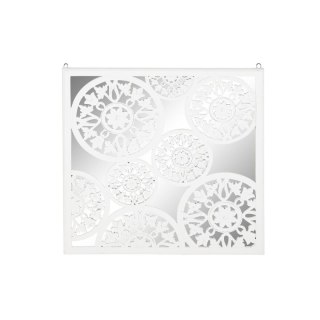 Dekoracja ścienna DKD Home Decor Lustro Biały Drewno MDF (90 x 1,5 x 90 cm)