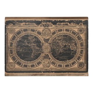 Dekoracja ścienna Home ESPRIT Czarny Naturalny Mapa Świata 149 x 2 x 105 cm