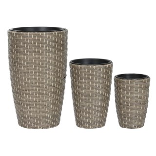 Zestaw doniczek Home ESPRIT polipropylen Rattan 37 x 37 x 60 cm