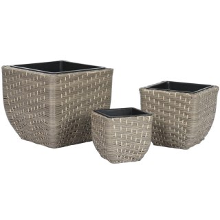 Zestaw doniczek Home ESPRIT polipropylen Rattan 40 x 40 x 36 cm