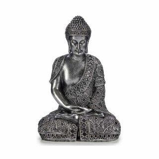 Figurka Dekoracyjna Budda Na siedząco Srebrzysty 17 x 32,5 x 22 cm (4 Sztuk)