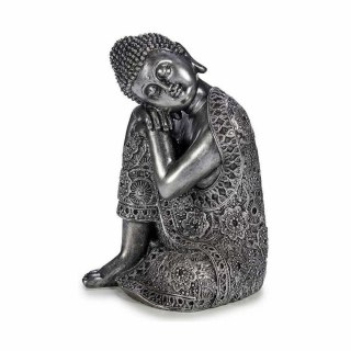 Figurka Dekoracyjna Budda Na siedząco Srebrzysty 20 x 30 x 20 cm (4 Sztuk)