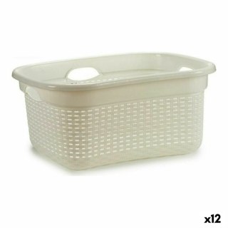 Kosz Biały Plastikowy 25 L 42,5 x 25,5 x 63,5 cm (12 Sztuk)