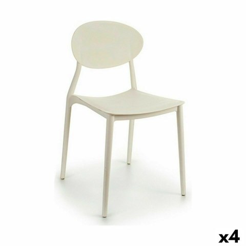 Krzesło do Jadalni Biały Plastikowy 41 x 81 x 49 cm (4 Sztuk)