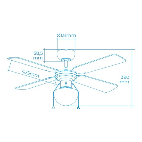 Wentylator sufitowy z oświetleniem EDM 33800 Caribe Biały 50 W