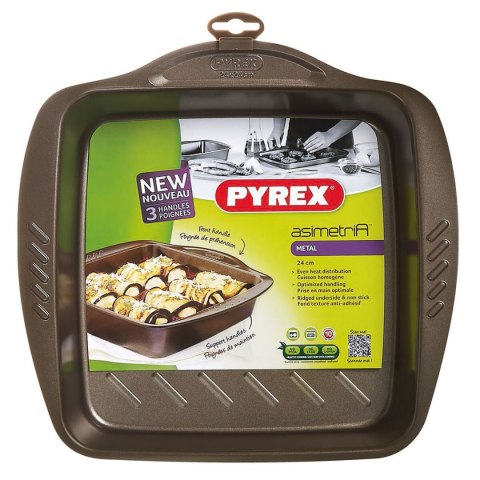 Forma do pieczenia Pyrex Asimetria Kwadratowy Czarny Metal 24 x 24 cm (6 Sztuk)