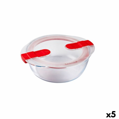 Hermetyczne pudełko na lunch Pyrex Cook&heat 1,1 L 21 x 18 x 7 cm Przezroczysty Szkło (5 Sztuk)