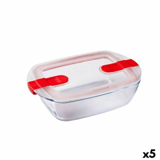 Hermetyczne pudełko na lunch Pyrex Cook&heat 1,1 L 24 x 15,5 x 7 cm Przezroczysty Szkło (5 Sztuk)