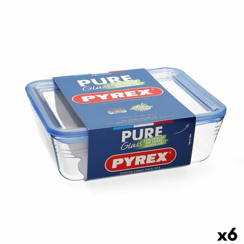 Hermetyczne pudełko na lunch Pyrex Pure Glass Przezroczysty Szkło (800 ml) (6 Sztuk)