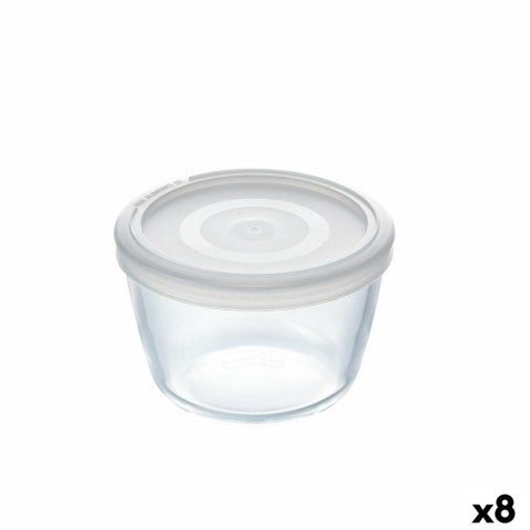 Okrągłe pudełko na lunch z pokrywką Pyrex Cook&freeze 600 ml 12 x 12 x 9 cm Przezroczysty Szkło Silikon (8 Sztuk)