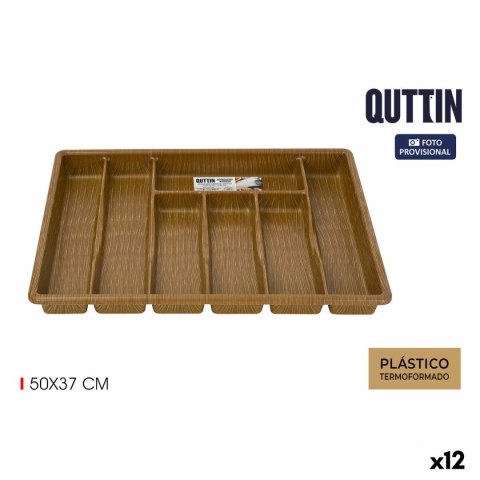 Organizer na Sztućce Quttin 50 x 37 cm Tworzywo termoplastyczne (12 Sztuk)