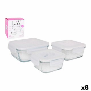 Set 3 Pojemników na Lunch LAV Szkło (8 Sztuk) (3 pcs)