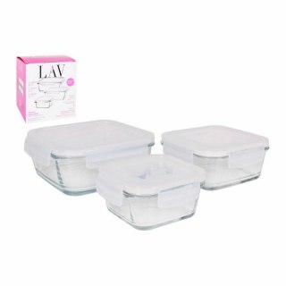 Set 3 Pojemników na Lunch LAV Szkło (8 Sztuk) (3 pcs)