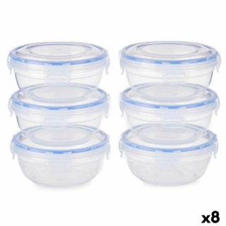 Set Pojemników na Lunch Hermetyczny Niebieski Przezroczysty Plastikowy 800 ml 15,5 x 7,5 x 15,5 cm (8 Sztuk)