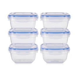 Set Pojemników na Lunch Hermetyczny Niebieski Przezroczysty Plastikowy 900 ml 14,5 x 8,5 x 14,5 cm (8 Sztuk)