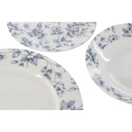 Zestaw Obiadowy Home ESPRIT Niebieski Porcelana Kwiecisty 18 Części 27 x 27 x 2 cm