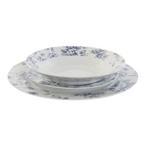 Zestaw Obiadowy Home ESPRIT Niebieski Porcelana Kwiecisty 18 Części 27 x 27 x 2 cm