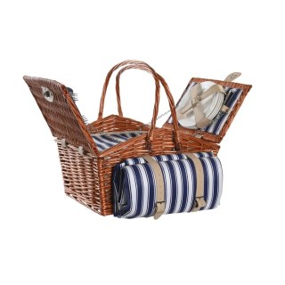 Koszyk DKD Home Decor Picnic Brązowy Granatowy wiklinowy 42 x 30 x 20 cm