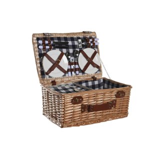 Koszyk DKD Home Decor Picnic Naturalny Niebieski wiklinowy (48 x 32 x 22 cm)