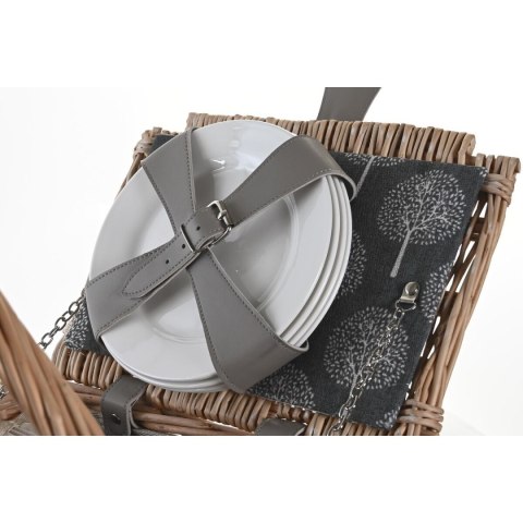 Koszyk DKD Home Decor Picnic Szary Naturalny Drewno wiklinowy 40 x 28 x 19 cm