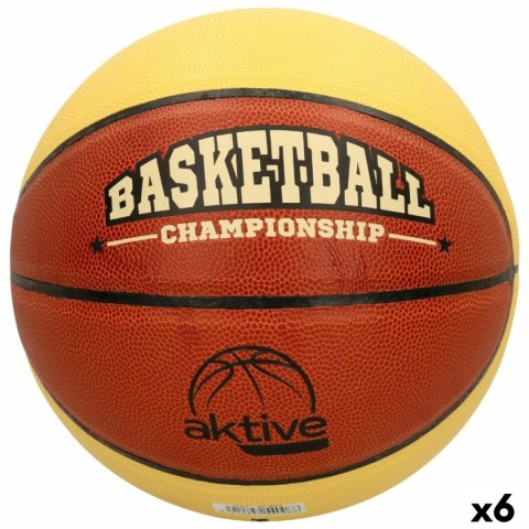 Piłka do Koszykówki Aktive 5 Beżowy Pomarańczowy PVC 6 Sztuk