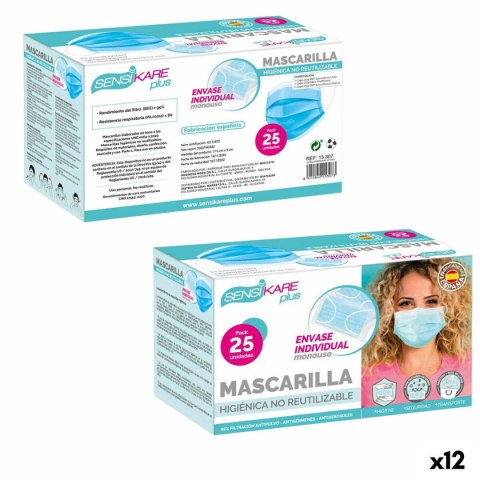 Box of hygienic masks SensiKare 25 Części (12 Sztuk)