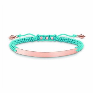 Bransoletka Damska Thomas Sabo LBA0062-597-1 Niebieski Różowe złoto Srebro - 12-19 cm