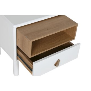 Stolik Nocny Home ESPRIT Biały Naturalny Poliuretan Drewno MDF 48 x 40 x 55 cm