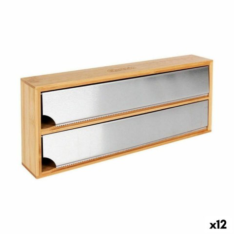 Uchwyt na Ręczniki Kuchenne Quttin Bambus Aluminium 33,5 x 13 x 5,5 cm (12 Sztuk)