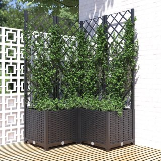  Donica ogrodowa z kratką, czarna, 80x80x136 cm, PP