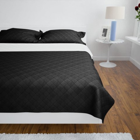  Dwustronna pikowana narzuta na łóżko, czarno-biała, 230x260 cm