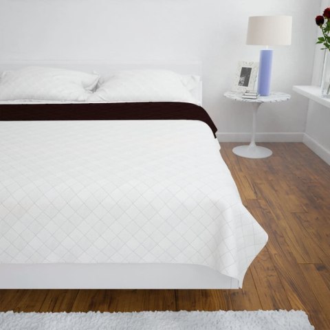  Dwustronna pikowana narzuta na łóżko, beżowo-brązowa 220x240 cm