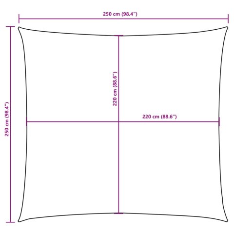 Kwadratowy żagiel ogrodowy, tkanina Oxford, 2,5x2,5m, niebieski