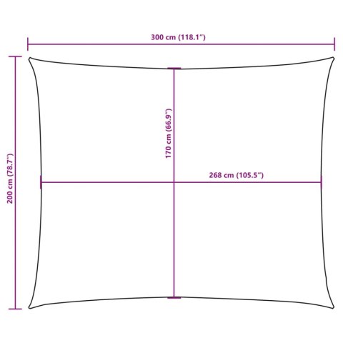  Prostokątny żagiel ogrodowy z tkaniny Oxford, 2x3 m, zielony