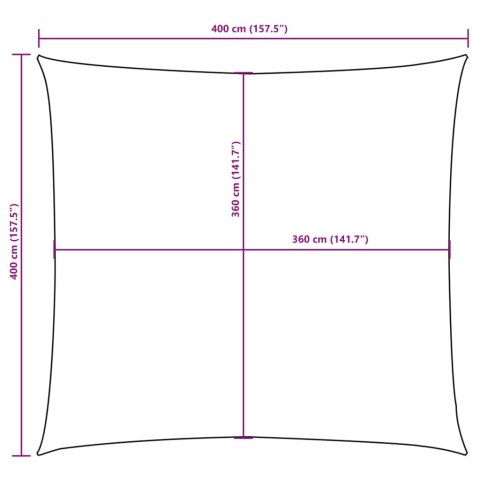 Żagiel przeciwsłoneczny, tkanina Oxford, kwadrat, 4x4 m, zieleń