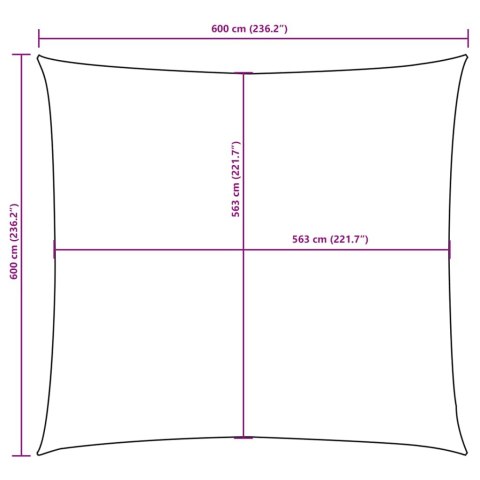 Żagiel ogrodowy, tkanina Oxford, kwadratowy, 6x6 m, czarny