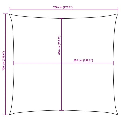 Żagiel ogrodowy, tkanina Oxford, kwadratowy, 7x7 m, brązowy