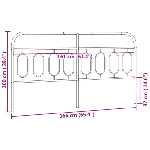  Metalowe wezgłowie, białe, 160 cm