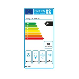 Okap konwencjonalny Balay 3BC598GG 90 cm 840 m3/h 55 dB 163W Szary