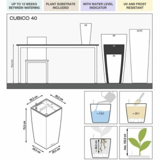 Samonawadniająca doniczka Lechuza Czerwony 39,5 x 39,5 x 75,5 cm polipropylen Plastikowy Prostokątny