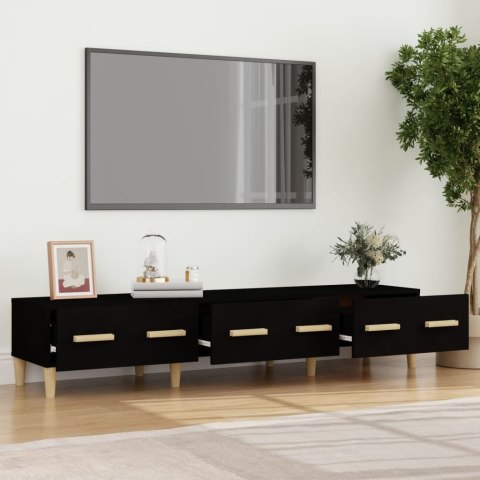 VidaXL Szafka pod TV, czarna, 150x34,5x30 cm, materiał drewnopochodny