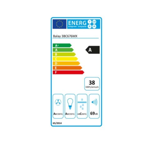 Okap konwencjonalny Balay 3BC676MX 75 cm 600 m3/h 69 dB 220W Stal