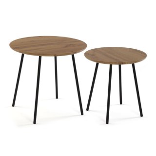 Zestaw 2 stołów Versa Metal Drewno MDF 50 x 49 x 50 cm (2 Sztuk)